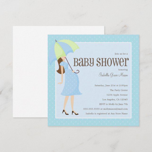 Mommy To Be - Blue | Baby Shower Invite (Front/Back)
