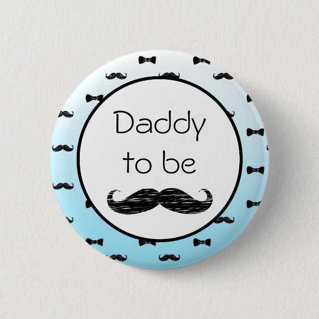 Mommy to be Boy's Baby Shower Moustache 2 Inch Round Button (Front)