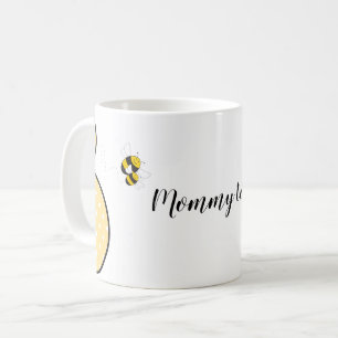 Mommy to be bumblebee mug with pregnant silhouette