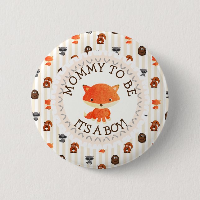 Mommy To Be Button Woodlands Theme (Front)