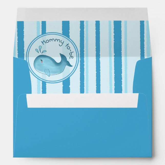 Mommy To Be Cute Whale Baby Shower Envelope (Back (Bottom))