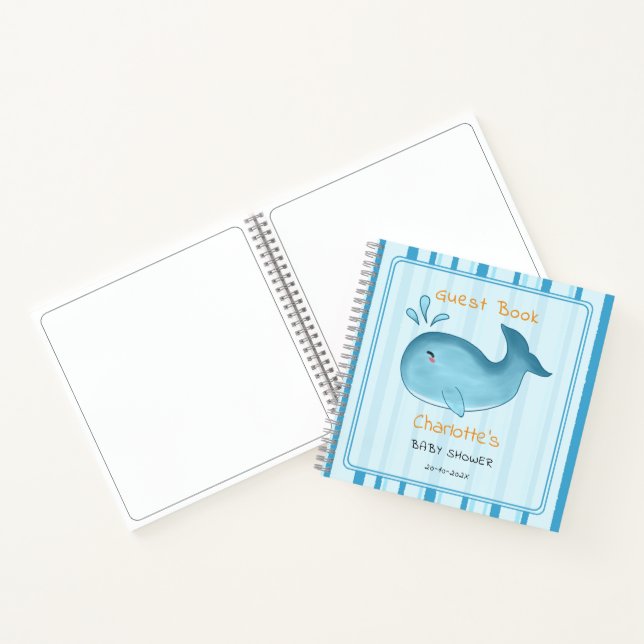 Mommy To Be Cute Whale Baby Shower Guest Book (Inside)