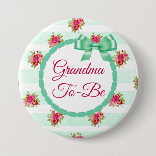 Mommy to be Floral Chic Roses Button