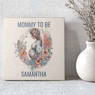 Mommy to Be Floral Watercolor Mother’s Day Tile