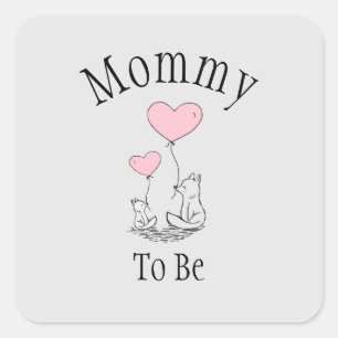 Mommy To Be Fox Baby Shower  Square Sticker