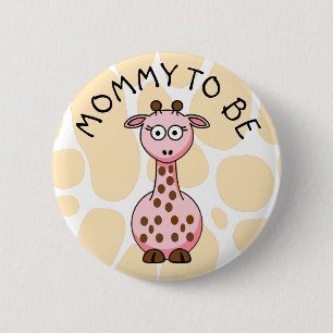 Mommy to be Giraffe Baby Shower button