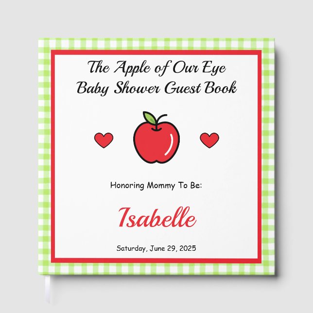 Mommy To Be Guest Book – The Apple of Our Eye Baby (Front)