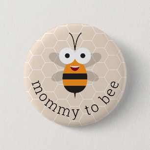 Mommy to Be Honey Bumble Bee Baby Shower Honeycomb 2 Inch Round Button