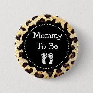 Mommy to be Leopard Print Baby Shower 2 Inch Round Button