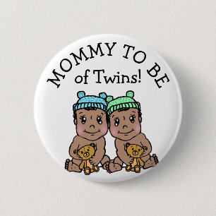 Mommy to be of Twins, Ethnic Baby Shower 2 Inch Round Button