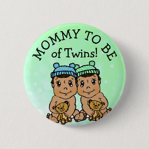 Mommy to be of Twins, Hispanic Baby Shower 2 Inch Round Button