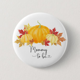 Mommy to be-Oh Boy A Little Pumpkin WatercolButton 2 Inch Round Button