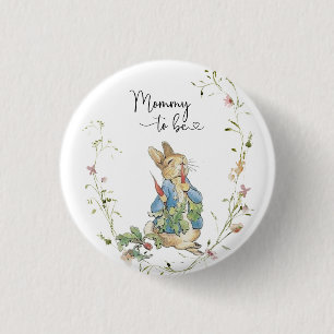 Mommy to be-Peter Rabbit Wildflower WatercolButton 1 Inch Round Button