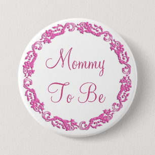 Mommy to be Pink Baby Shower Button