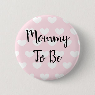 Mommy to be Pink Hearts Baby Shower 2 Inch Round Button