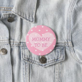 Mommy to be pink hearts Baby Shower Button (In Situ)