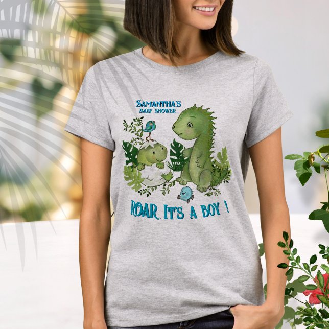 Mommy To Be ROAR IT'S A BOY! Dino Baby Shower T-Shirt (Mommy To Be ROAR IT'S A BOY! Dino Baby Shower T-Shirt )