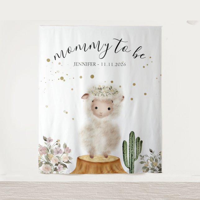 Mommy to be Sheep backdrop Tapestry (Front)