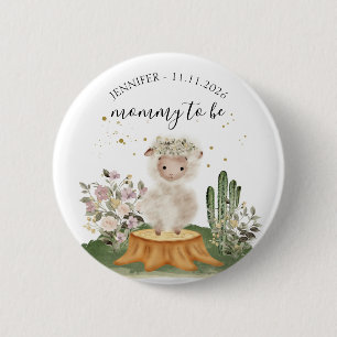 Mommy to be Sheep woodland animal 2 Inch Round Button
