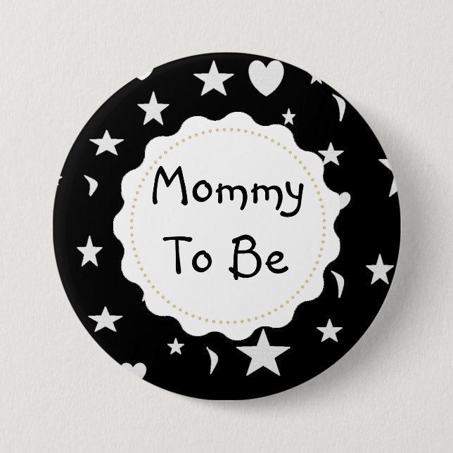 Mommy to be Stars, Moons and Heart Button (Front)