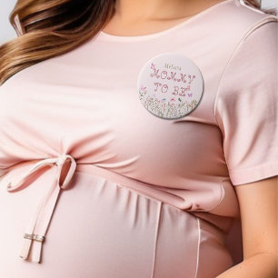 Mommy To Be Wildflower Girl Baby Shower Button