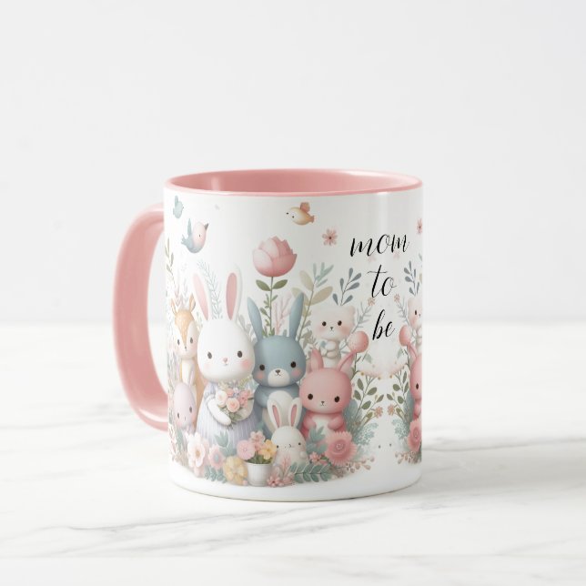 Mommy to Be Woodland Animaux Pink Mug (Devant gauche)