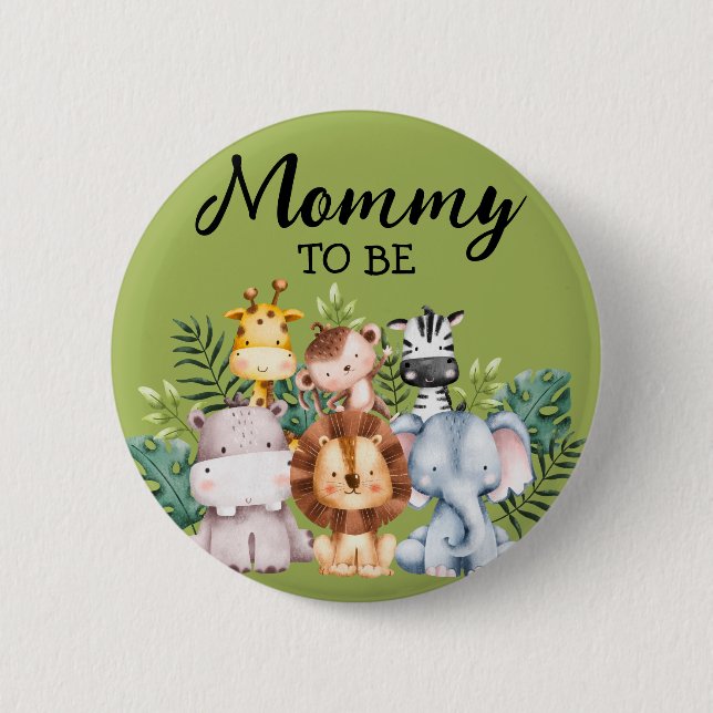 Mommy To Be | Woodland Creatures Baby Shower 2 Inch Round Button (Front)