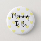 Mommy to be Yellow Hearts Baby Shower Button