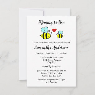 Mommy to Bee - 3x5 Baby Shower Invitation