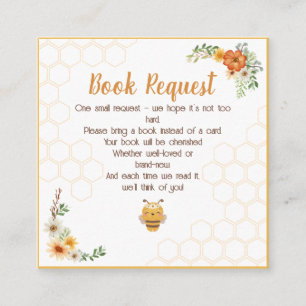 Mommy To Bee Baby Shower Book Request Enclosure Card