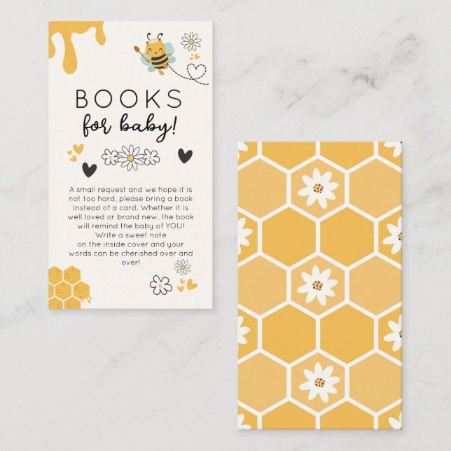 Mommy to Bee Baby Shower Books for Baby Enclosure Card (Front/Back)
