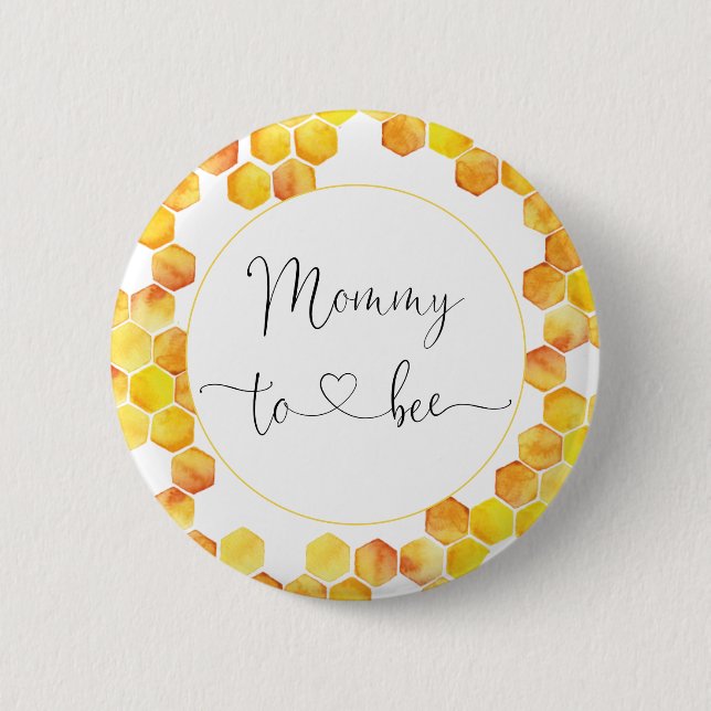 Mommy to Bee Baby Shower Button (Front)