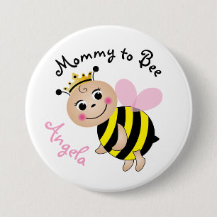 Mommy to Bee Baby Shower Button Pin