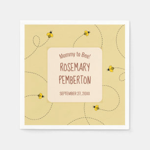 Mommy to Bee Baby Shower Buzzing Bees Gold Napkin