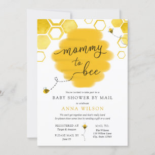 Mommy to Bee Baby Shower by Mail Invitation