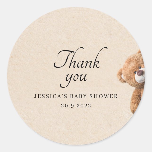 Mommy To Bee Baby Shower Classic Round Stick Classic Round Sticker (Front)
