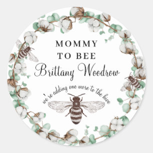 Mommy To Bee Baby Shower  Classic Round Sticker