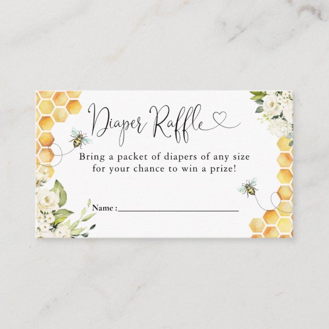 Mommy to Bee Baby Shower Enclosure Card (Front)