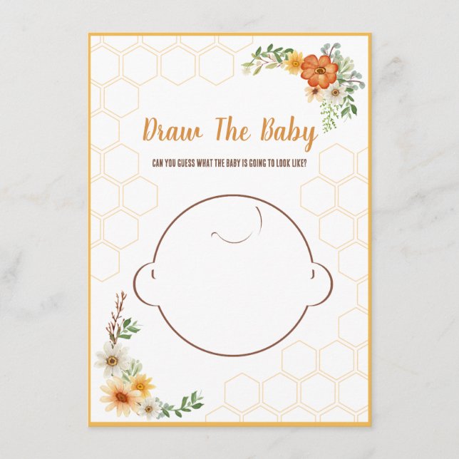 Mommy to Bee Baby Shower Game Draw The Baby Enclosure Card (Front)