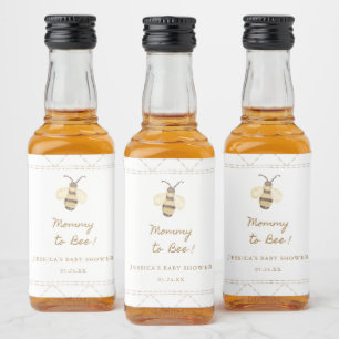 Mommy To Bee Baby Shower Honey Favours Liquor Bottle Label