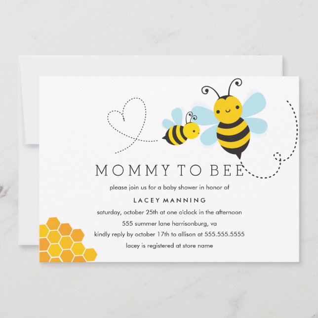 Mommy To Bee Baby Shower Invitation (Front)