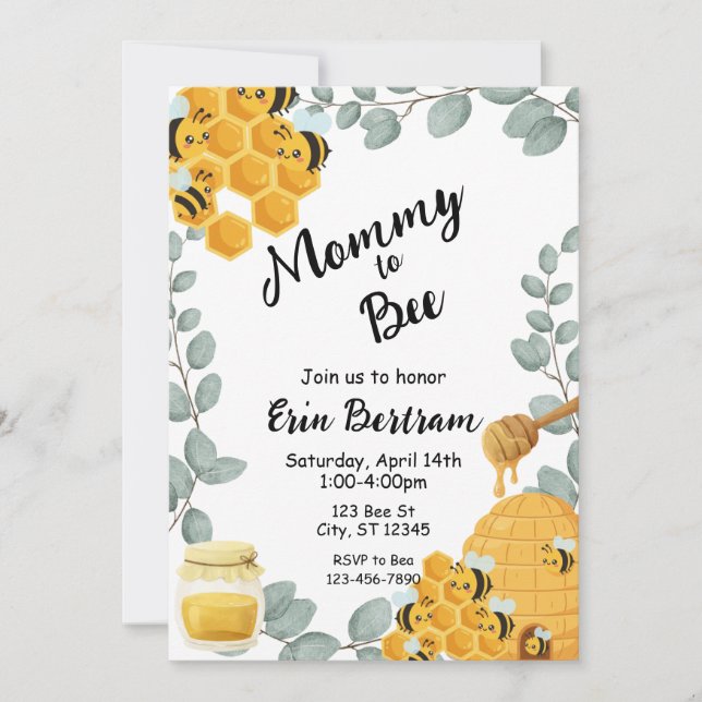 Mommy to Bee baby shower Invitation (Front)