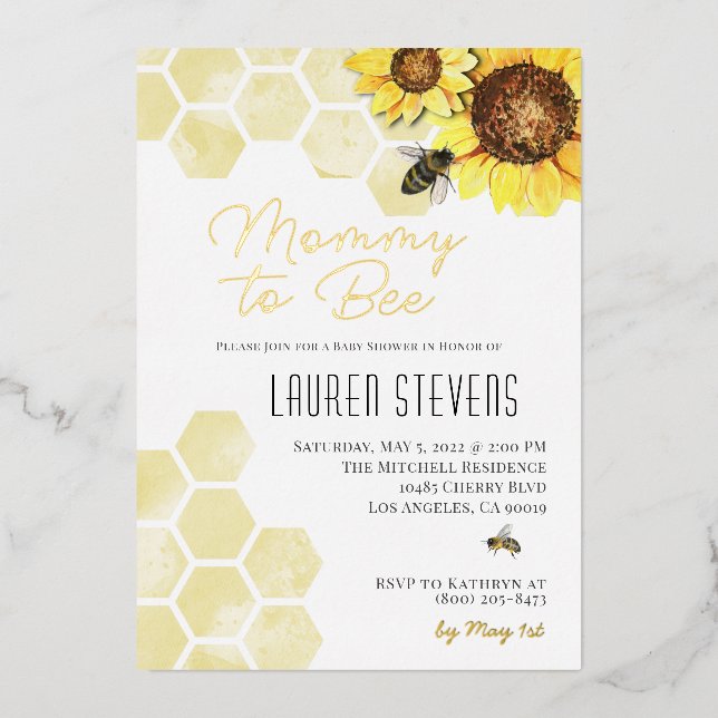 Mommy to Bee Baby Shower Invitation (Front)
