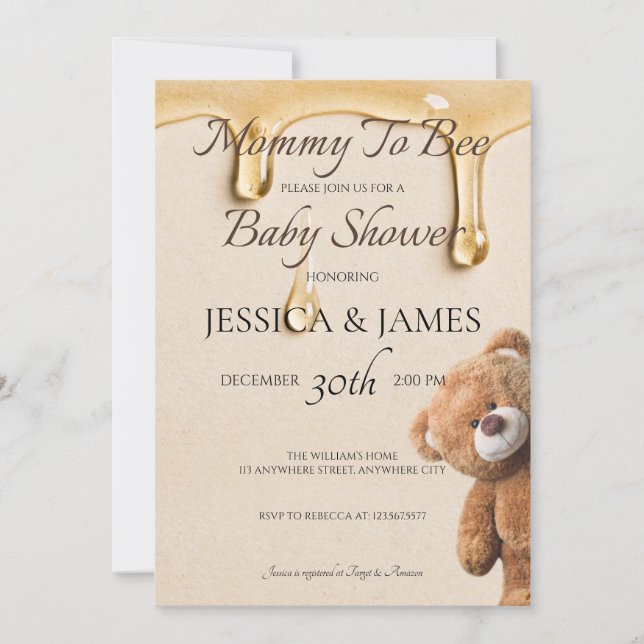 Mommy To Bee Baby Shower  Invitation (Front)