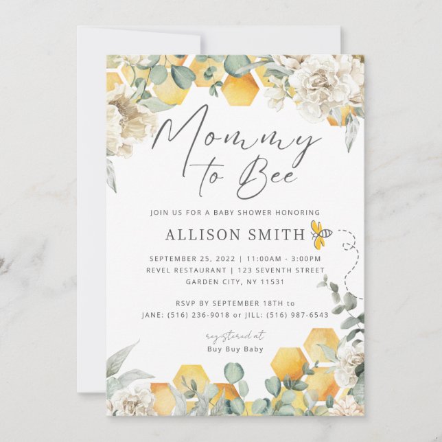 Mommy To Bee Baby Shower Invitation (Front)