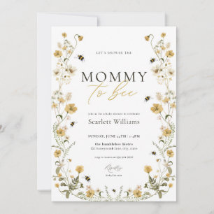 Mommy to Bee Baby shower Invitation Fleur de miel