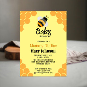 Mommy To Bee Baby Shower Invitations