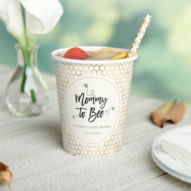 Mommy To Bee Baby Shower Paper Cups (Insitu)