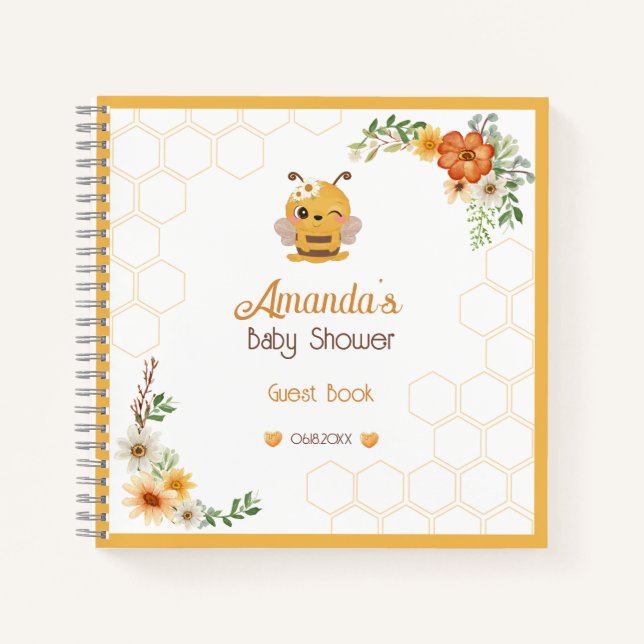 Mommy To Bee Baby Shower Party Guest Book (Front)