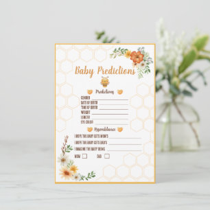 Mommy to Bee Baby Shower Predictions Game Enclosure Card